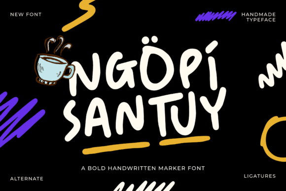 Ngopi Santuy: A Bold Handwritten Font for Your Brand